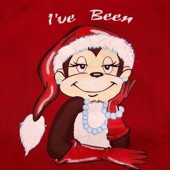 Curious George Christmas Naughty Sweatshirt! - Picture 5 of 8